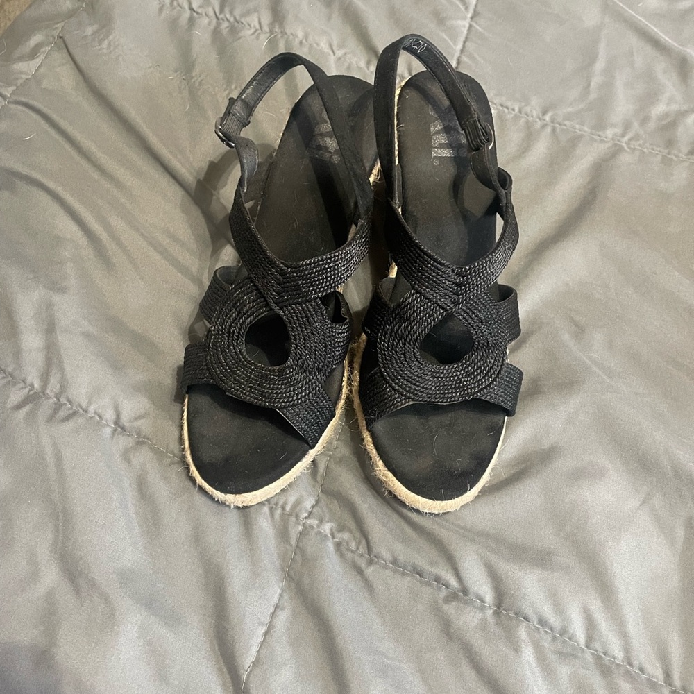 XTI black  Wedge Sandals